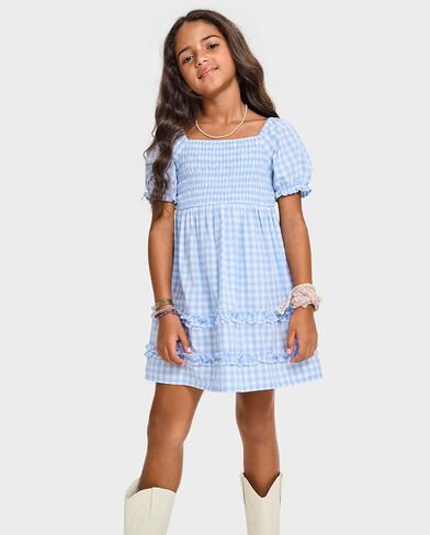The Children's Place Baby Girls' Short Dressy Special Occasion Dresses, Pink Gingham Puff Sleeve, XX-Large in Saudi Arabia