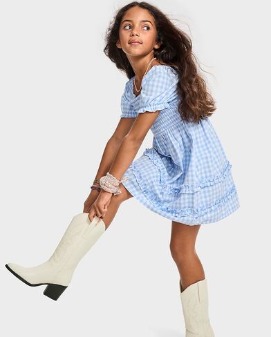 The Children's Place Baby Girls' Short Dressy Special Occasion Dresses, Pink Gingham Puff Sleeve, XX-Large in Saudi Arabia