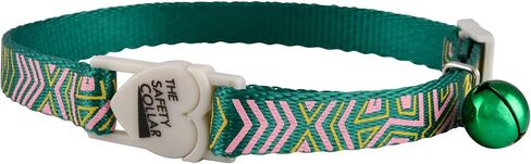 Jeffers Pet Cat Collar with Bell – Durable Breakaway Plastic Buckle Safety Collar for Kittens & Adult Cats, Adjustable Single Ply Nylon, Indoor & Outdoor Use – Argyle Pattern, Blue in Saudi Arabia