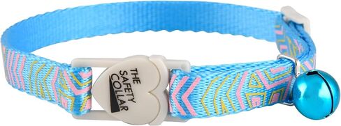 Jeffers Pet Cat Collar with Bell – Durable Breakaway Plastic Buckle Safety Collar for Kittens & Adult Cats, Adjustable Single Ply Nylon, Indoor & Outdoor Use – Argyle Pattern, Blue in Saudi Arabia