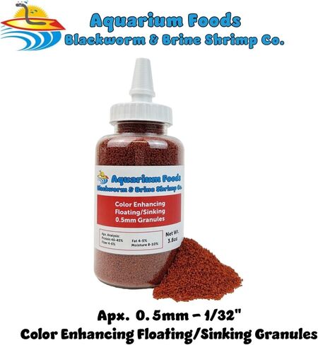 Aquatic Foods Inc. Community Fish Granules 0.5mm High Protein Floating/Sinking Color Enhancing Granules for Freshwater Fish, Marine Fish, Baby Pond Fish…1.8oz Squeeze Bottle in Saudi Arabia