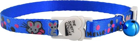 Jeffers Pet Cat Collar with Bell – Durable Breakaway Plastic Buckle Safety Collar for Kittens & Adult Cats, Adjustable Single Ply Nylon, Indoor & Outdoor Use – Argyle Pattern, Blue in Saudi Arabia