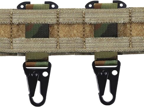 Tactical MOLLE Clip with Clash Hook Hanging Carabiner T-Mount Belt Clip for Duty Belt Gloves Key Clip Tactical Gear Clip Molle System Accessories 2Pcs in Saudi Arabia