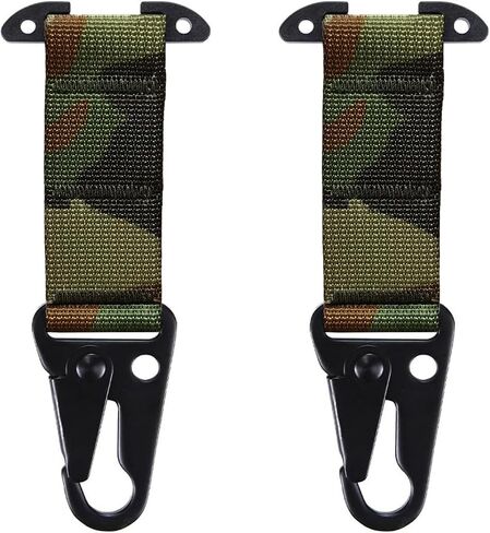Tactical MOLLE Clip with Clash Hook Hanging Carabiner T-Mount Belt Clip for Duty Belt Gloves Key Clip Tactical Gear Clip Molle System Accessories 2Pcs in Saudi Arabia