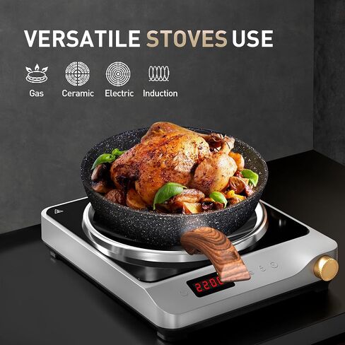 MAISON ARTS 30 Piece Pots and Pans Set Non Stick, Kitchen Cookware & Bakeware Sets with Nonstick Granite Coating, Baking Tray, Frying Pan and Saucepan, Black in Kuwait
