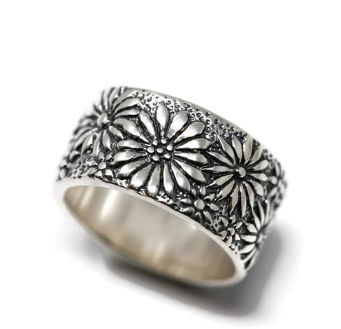 Salish Sea Inspirations 925 Sterling Silver Floral Pattern Band (Vine) in Kuwait