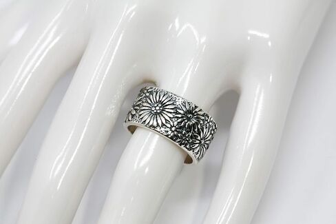 Salish Sea Inspirations 925 Sterling Silver Floral Pattern Band (Vine) in Kuwait