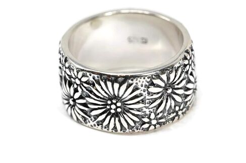 Salish Sea Inspirations 925 Sterling Silver Floral Pattern Band (Vine) in Kuwait