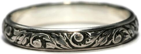Salish Sea Inspirations 925 Sterling Silver Floral Pattern Band (Vine) in Saudi Arabia