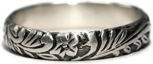 Salish Sea Inspirations 925 Sterling Silver Floral Pattern Band (Vine) in Saudi Arabia