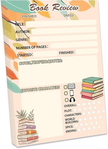 Topabel Book Review Notepad Reading Log للقراء لمراجعة وقراءة المجلات القراءة 5 × 8 بوصة لمحبي الكتب ، 50 ورقة in Saudi Arabia