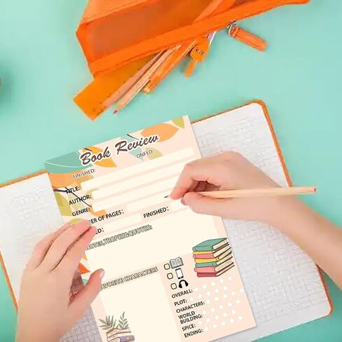 Topabel Book Review Notepad Reading Log للقراء لمراجعة وقراءة المجلات القراءة 5 × 8 بوصة لمحبي الكتب ، 50 ورقة in Saudi Arabia