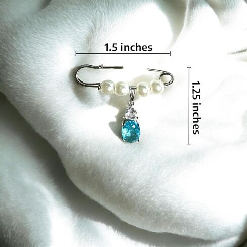 Something Blue Bridal Bouquet Charm – Elegant Wedding Keepsake Pin for Bride – Meaningful Gift from Mom, Sister, or Friend – Beautiful Bridal Shower Gift – Easily Attaches to Bouquet, Garter, or Dress in Saudi Arabia
