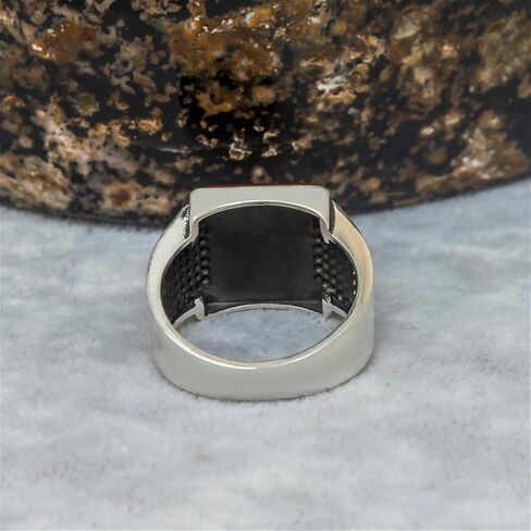 Agate Aqeeq Men Ring, Men Silver Ring 925, Yemeni Aqeeq Ring Men, Turkish Ring Man, Ring With Stone, Gemstone Ring For Men in Saudi Arabia