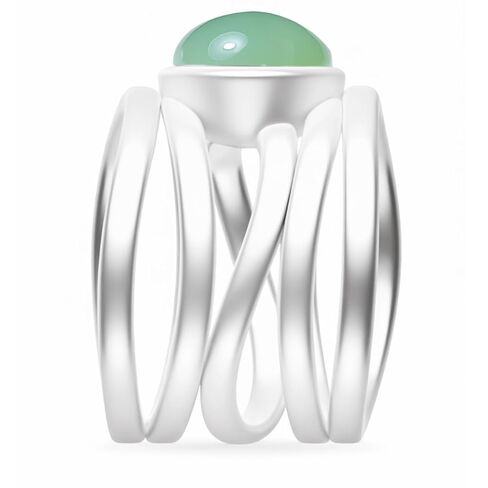 حلقة فرقة عريضة الحجر البيضاوي الطبيعية ، والفضة الفضية الجنيه الفضية المتعددة الكريستال الكوارتز الأحجار الكبرى مكتنزة الكاملة إصبع الإبهام المجوهرات الدائري للنساء لها (A06_Pink Jade ، 8) in Kuwait