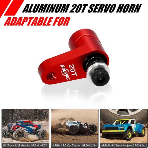 GOUPRC Upgarde 20T Metal Servo Horn for ARRMA Granite GROM 1/18 Typhon GROM 1/14 Mini Mojave GROM 1/14 RC Car Small Buggy Monster Truck 2PCS in Kuwait