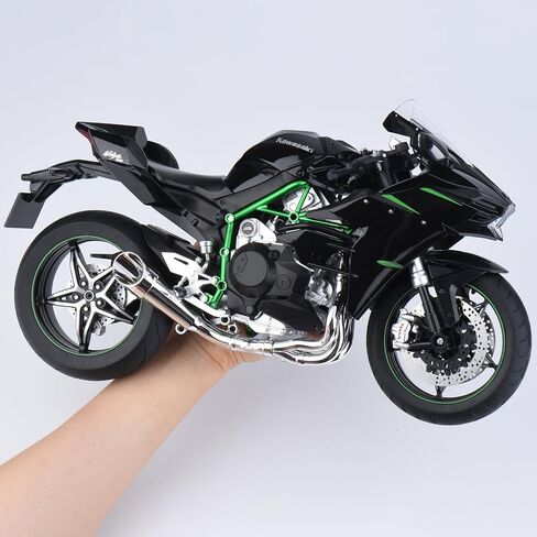 1/6 مقياس دراجة نارية متوافقة مع Kawasaki Ninja H2 طراز الدراجات النارية طراز Die Mast Metal Racing Motorcycles Model ل Kawasaki H2 طراز الدراجات النارية رذاذ الدراجات النارية in Kuwait