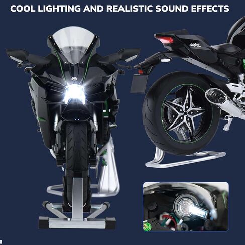 1/6 مقياس دراجة نارية متوافقة مع Kawasaki Ninja H2 طراز الدراجات النارية طراز Die Mast Metal Racing Motorcycles Model ل Kawasaki H2 طراز الدراجات النارية رذاذ الدراجات النارية in Kuwait