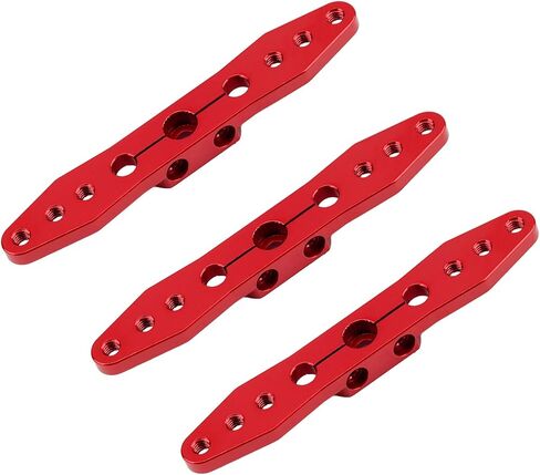 3 Pcs Aluminum RC Clamping 25T Servo Horn Double Arm Steering Arms Compatible for Futaba Axial Savox Xcore MG995 MG996R MG946R Power HD HSP Servos Motor 1/8 1/10 RC Car Upgrades (Red) in Saudi Arabia
