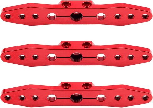 3 Pcs Aluminum RC Clamping 25T Servo Horn Double Arm Steering Arms Compatible for Futaba Axial Savox Xcore MG995 MG996R MG946R Power HD HSP Servos Motor 1/8 1/10 RC Car Upgrades (Red) in Saudi Arabia