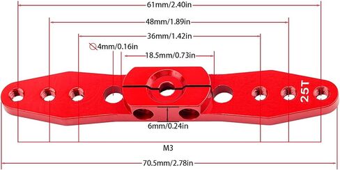 3 Pcs Aluminum RC Clamping 25T Servo Horn Double Arm Steering Arms Compatible for Futaba Axial Savox Xcore MG995 MG996R MG946R Power HD HSP Servos Motor 1/8 1/10 RC Car Upgrades (Red) in Saudi Arabia