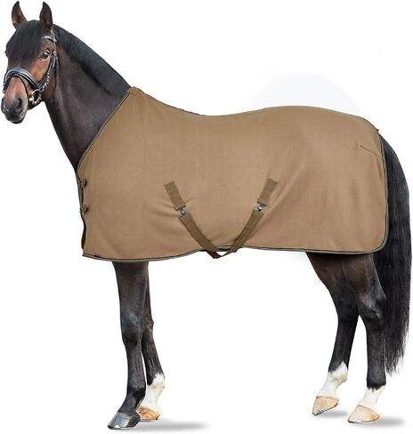Horze Kiel Fleece Cooler - Tan - 78 In in Saudi Arabia