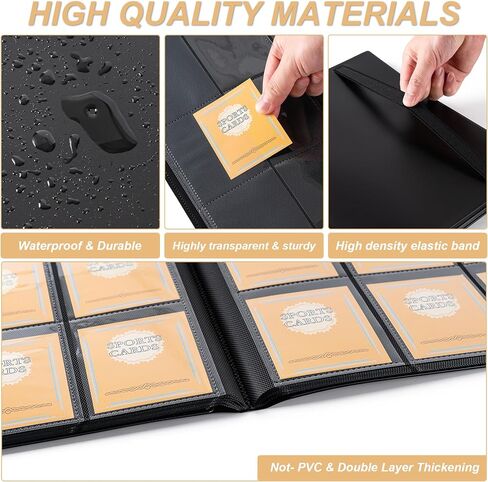 Card Binder 9 Pocket Storage 360 Card Binder,Trading Card Binder Senior and Sturdy Side-Loading Album,Intended For YuGiOh,MTG, TCG,Game Cards & Baseball Card Binde,(Black) in Saudi Arabia