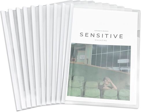M&G 10 Pack Report Covers with Sliding Bar, 15mm Clear Report Covers for A4 and Letter Size Paper, 8.7 x 12.2 inch,110 Sheet Presentation Folders in Saudi Arabia