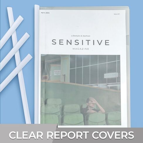M&G 10 Pack Report Covers with Sliding Bar, 15mm Clear Report Covers for A4 and Letter Size Paper, 8.7 x 12.2 inch,110 Sheet Presentation Folders in Saudi Arabia