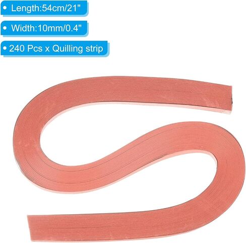 PATIKIL 240pcs Quilling Strips Paper 3/8"(10mm) 21"(54cm) Origami Paper Quilling Strip for Art DIY Craft Christmas, Coral Pink in Saudi Arabia