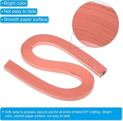 PATIKIL 240pcs Quilling Strips Paper 3/8"(10mm) 21"(54cm) Origami Paper Quilling Strip for Art DIY Craft Christmas, Coral Pink in Saudi Arabia