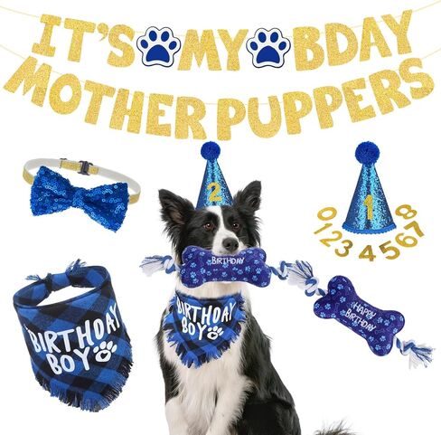SCENEREAL 4th of July Dog Bandana Dress with Hat Set, Independence Dog Costume for Small Sized Dogs, Cute Tutu Skirt Outfit for Party in Kuwait