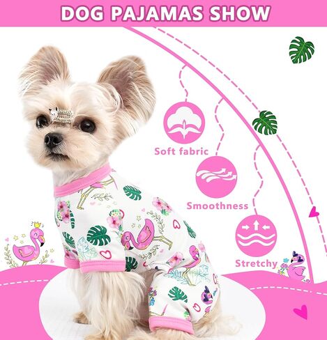 Dog Onesie XS~XXL Dog Pajamas Small Dog Clothes Girl Boy Cute Chihuahua Clothes Summer Puppy Pajamas Breathable Cat Onesie Pet Jumpsuit Doggie Outfit (Purple, X-Small) in Kuwait
