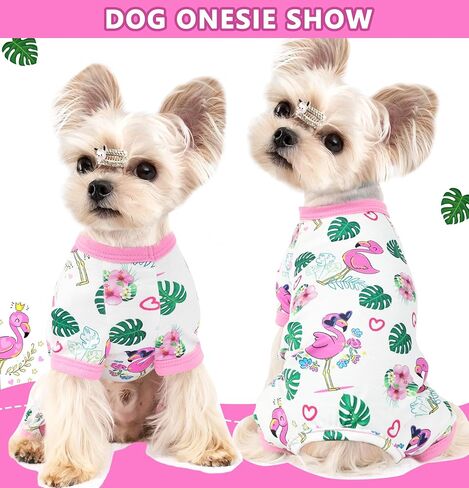 Dog Onesie XS~XXL Dog Pajamas Small Dog Clothes Girl Boy Cute Chihuahua Clothes Summer Puppy Pajamas Breathable Cat Onesie Pet Jumpsuit Doggie Outfit (Purple, X-Small) in Kuwait