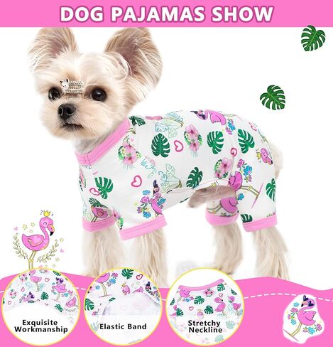 Dog Onesie XS~XXL Dog Pajamas Small Dog Clothes Girl Boy Cute Chihuahua Clothes Summer Puppy Pajamas Breathable Cat Onesie Pet Jumpsuit Doggie Outfit (Purple, X-Small) in Kuwait