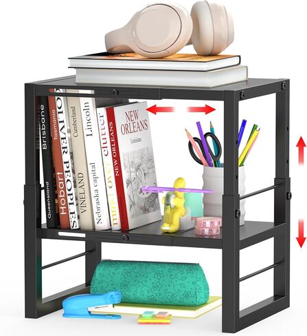 Locker Organizer Shelf School, Adjustable Width and Height, Stackable Metal Locker Storage Organization, Ideal Locker Fits Standard Size School, Office, and Gym Lockers, Black in Kuwait