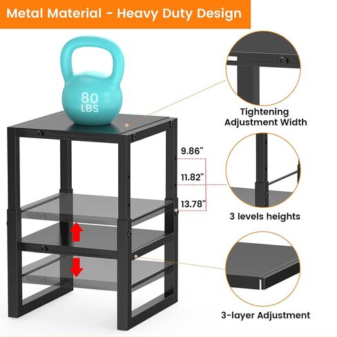 Locker Organizer Shelf School, Adjustable Width and Height, Stackable Metal Locker Storage Organization, Ideal Locker Fits Standard Size School, Office, and Gym Lockers, Black in Kuwait