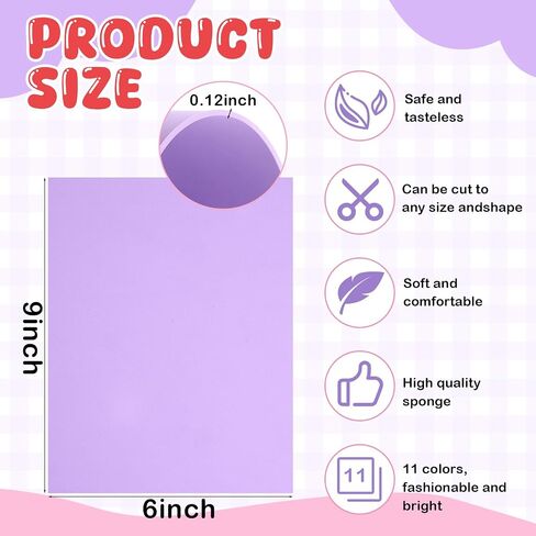TERELA 24 PCS 3 MM تطريز الرغوة 6 "× 9" Foam Foam Linds Eva Craft Foam Sheets for 3D Embroidery Arts and Mants ، تطريز الآلة ، مشاريع DIY ، الخياطة ، الوسائد ، الأكياس (لون جديد) in Kuwait