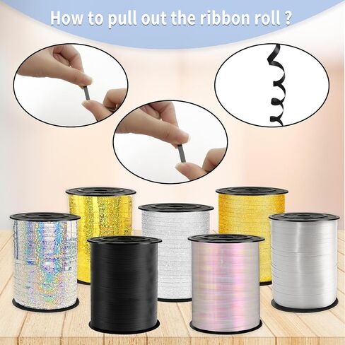 Black Curling Ribbon, 500 Yard, 1/5" for Presents, Balloons, Parties & Festivals in Kuwait