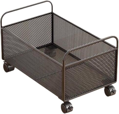 Fling File Cart Cart Organizer مع Wheels Mobile Bookshelf Mesh File Firce Carttor Mesh Storage Cart ، للمنزل ، 38x25x30cm in Kuwait