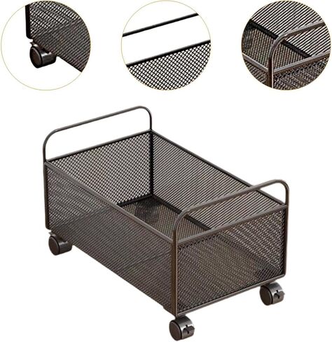 Fling File Cart Cart Organizer مع Wheels Mobile Bookshelf Mesh File Firce Carttor Mesh Storage Cart ، للمنزل ، 38x25x30cm in Kuwait