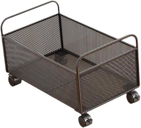 Fling File Cart Cart Organizer مع Wheels Mobile Bookshelf Mesh File Firce Carttor Mesh Storage Cart ، للمنزل ، 38x25x30cm in Kuwait