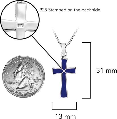 AeraVida Spiritual Minimalist Christian Cross Pink Mother of Pearl .925 Sterling Silver Pendant Necklace | Religous Necklace Jewelry for Women | Jewelry Gift in Saudi Arabia