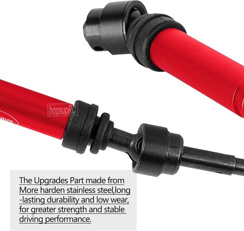 RC Upgrades Part for Stampede Slash Rustler JatO 4X4 VXL/BL-2s,RC #45 Steel CVD Drive Shafts,Harden Front Rear Driveshaft Axles Hops up(4PCS),Replace #9051#9052 Red in Saudi Arabia