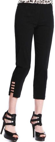 SLIM-SATION Women's Pull on Solid Crop with Real Front & Back Pockets & Straps, White, 18 in Saudi Arabia