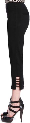 SLIM-SATION Women's Pull on Solid Crop with Real Front & Back Pockets & Straps, White, 18 in Saudi Arabia