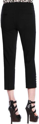 SLIM-SATION Women's Pull on Solid Crop with Real Front & Back Pockets & Straps, White, 18 in Saudi Arabia