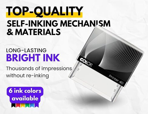 Large size Custom Stamp - Up to 5 Lines of Personalized Text, 6 Ink Colors & Many Fonts, Self Inking Business Stamp, Personal use, Return Address, Labels, Name, Office Supplies, Rubber Stamps in Saudi Arabia