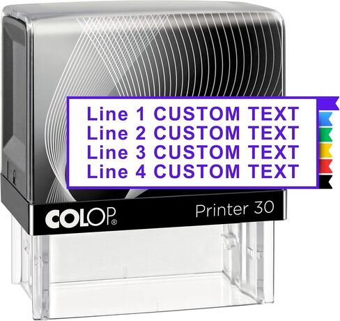 Large size Custom Stamp - Up to 5 Lines of Personalized Text, 6 Ink Colors & Many Fonts, Self Inking Business Stamp, Personal use, Return Address, Labels, Name, Office Supplies, Rubber Stamps in Saudi Arabia