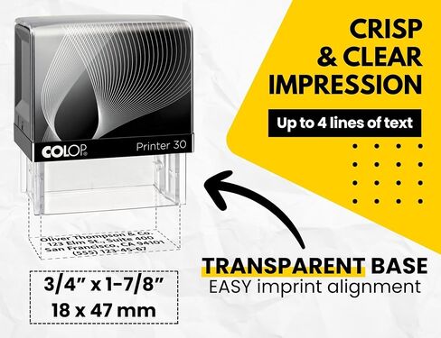 Large size Custom Stamp - Up to 5 Lines of Personalized Text, 6 Ink Colors & Many Fonts, Self Inking Business Stamp, Personal use, Return Address, Labels, Name, Office Supplies, Rubber Stamps in Saudi Arabia